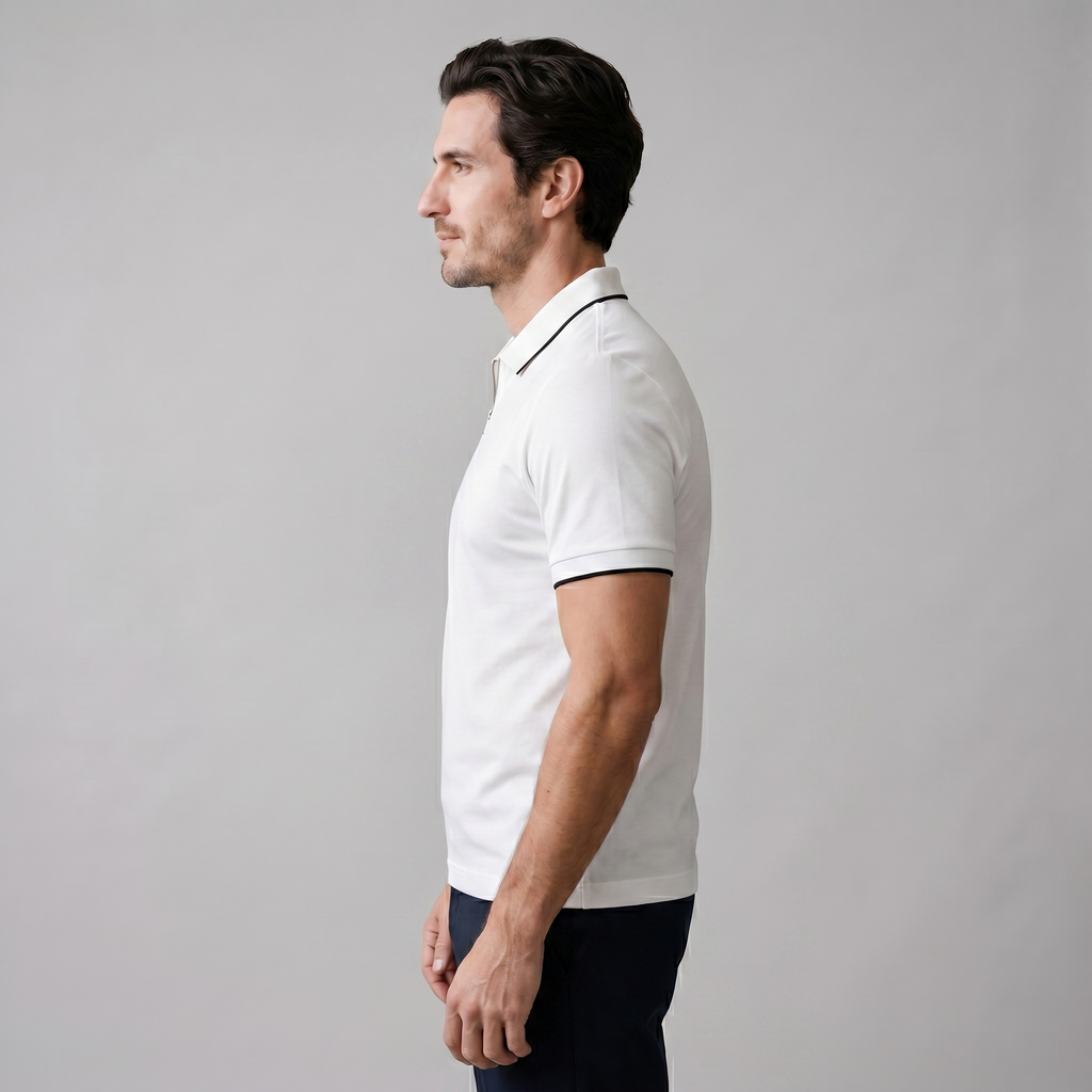 Short Sleeve Zip Polo Shirt for Men | Casual Everyday Fit