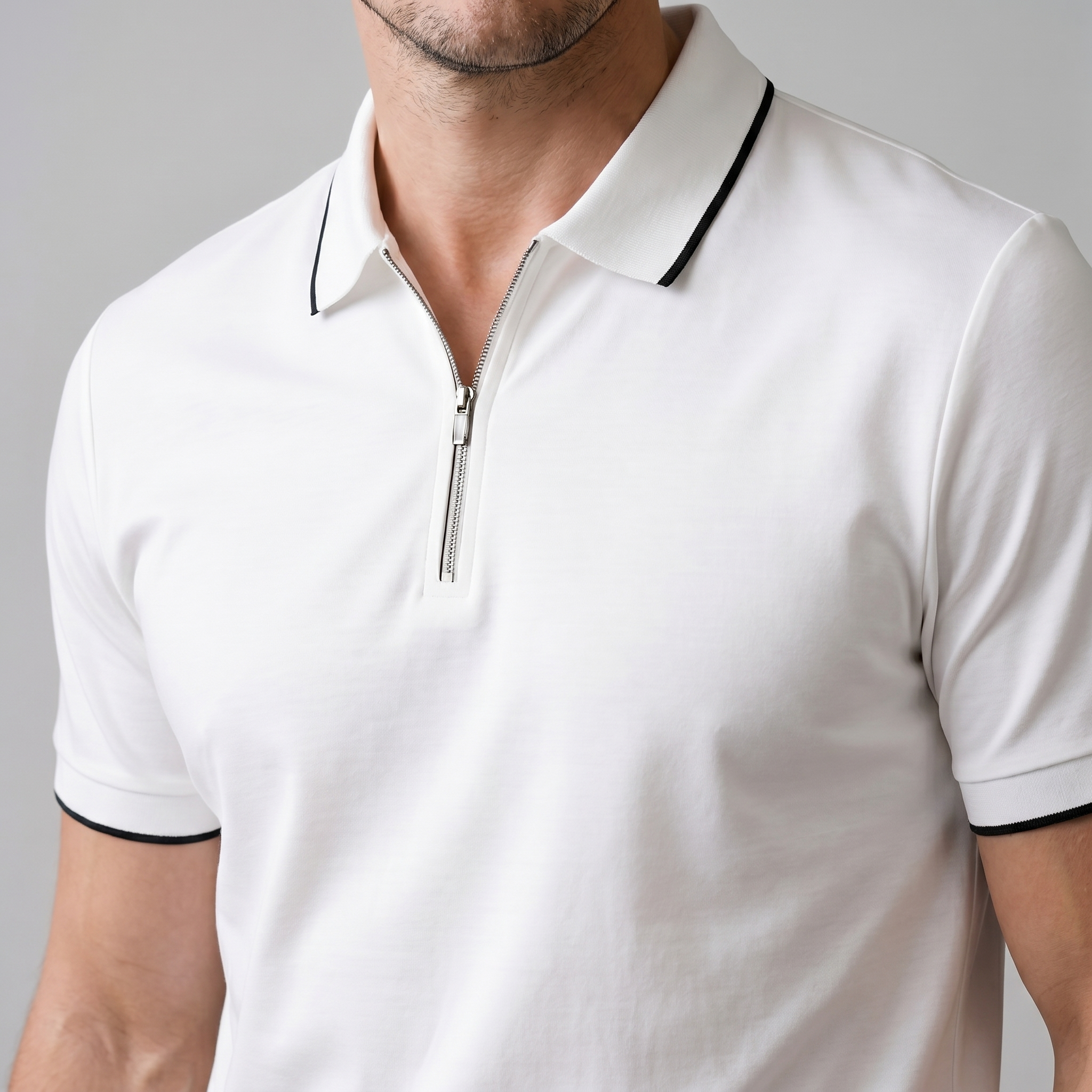 Short Sleeve Zip Polo Shirt for Men | Casual Everyday Fit