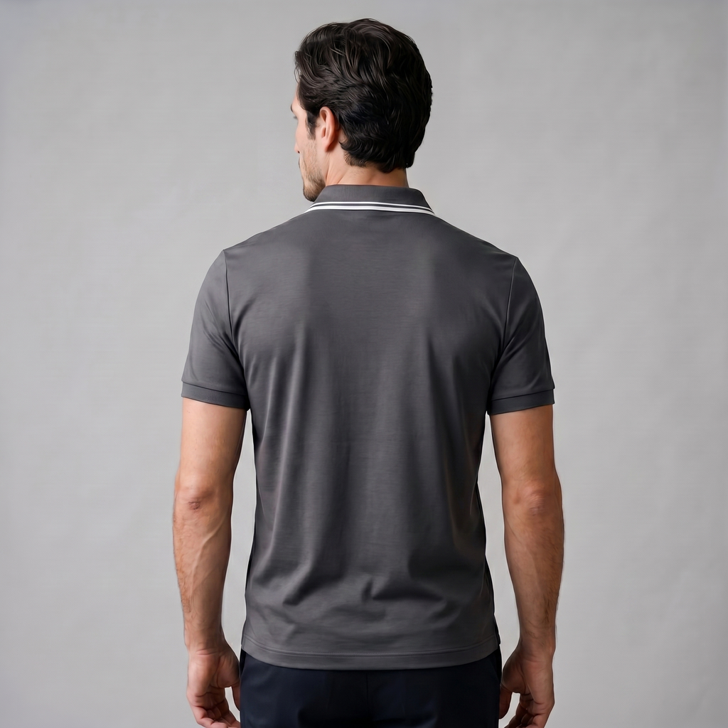 Short Sleeve Zip Polo Shirt for Men | Casual Everyday Fit