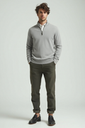 Men's Quarter Zip Sweater – Slim Fit Sport Pullover with Mock Neck