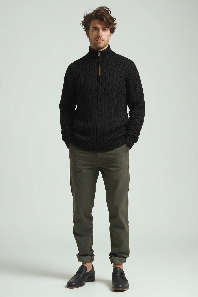 Men's Sweater – Comfortable Basic Sweater with Minimalist Design