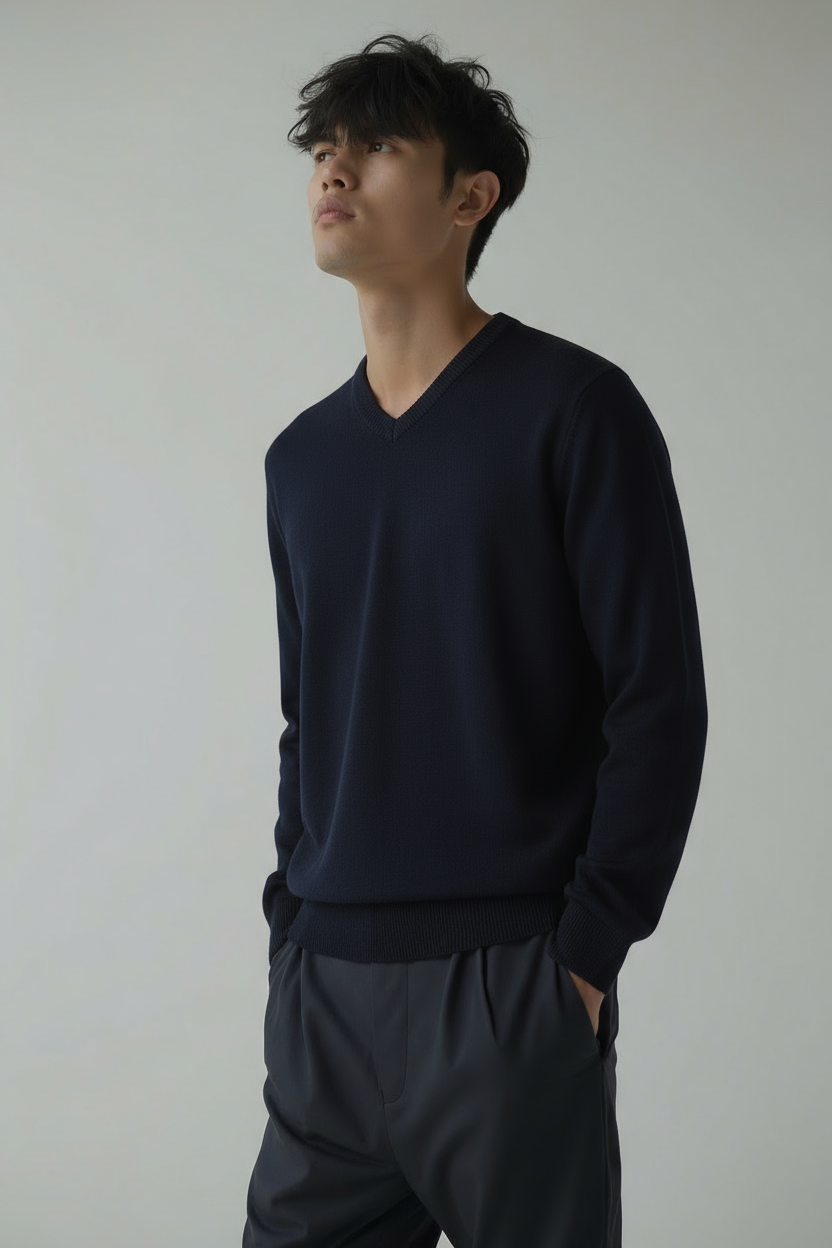 V-Neck Sweater – Soft Knitted Pullover with Timeless Style