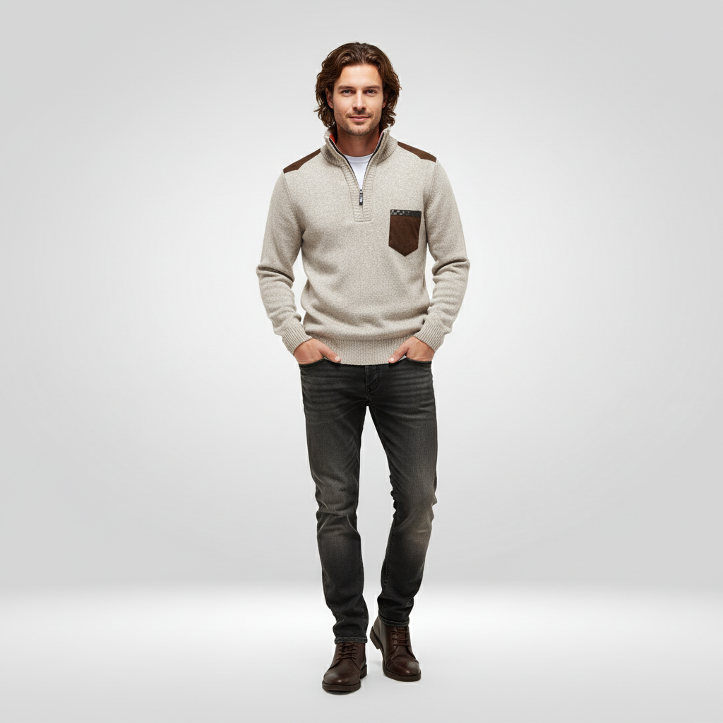 Men's Knitted Sweater – Soft Winter Pullover with Comfortable Fit