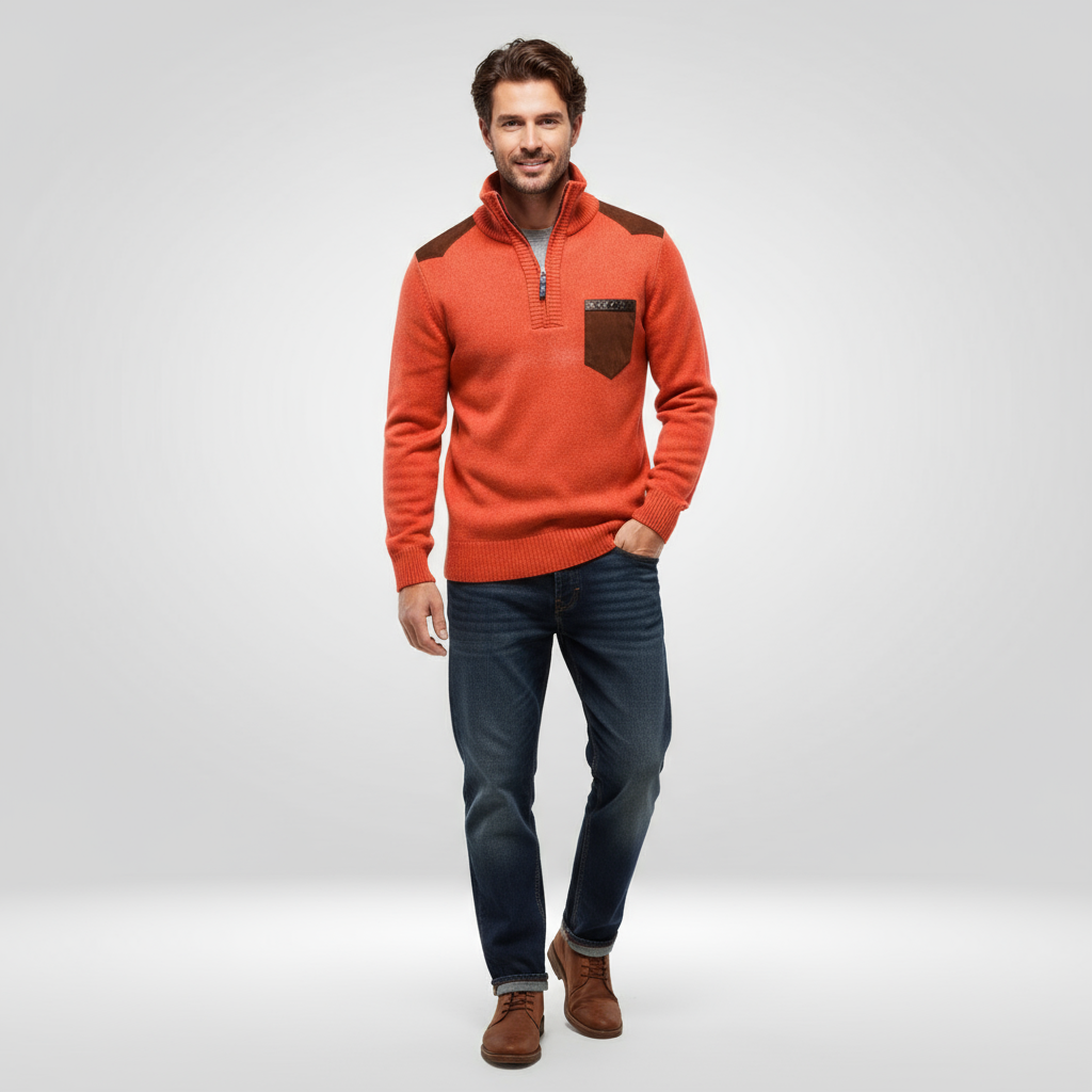 Men's Knitted Sweater – Soft Winter Pullover with Comfortable Fit