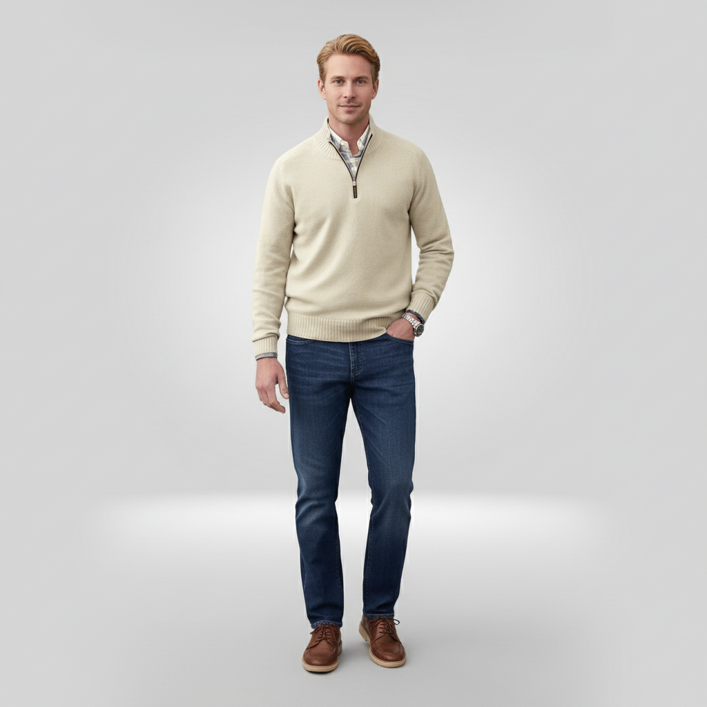 Men's Pullover with Zipper – Stylish and Comfortable Design