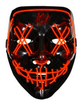 Black and Red LED Splatter Glow Half Face Halloween Costume Mask for Men