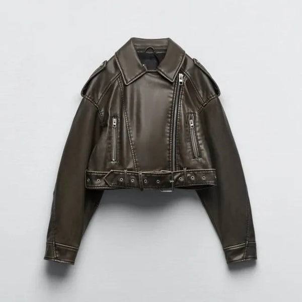 Women's Jacket | Short Length with Belt and Zipper