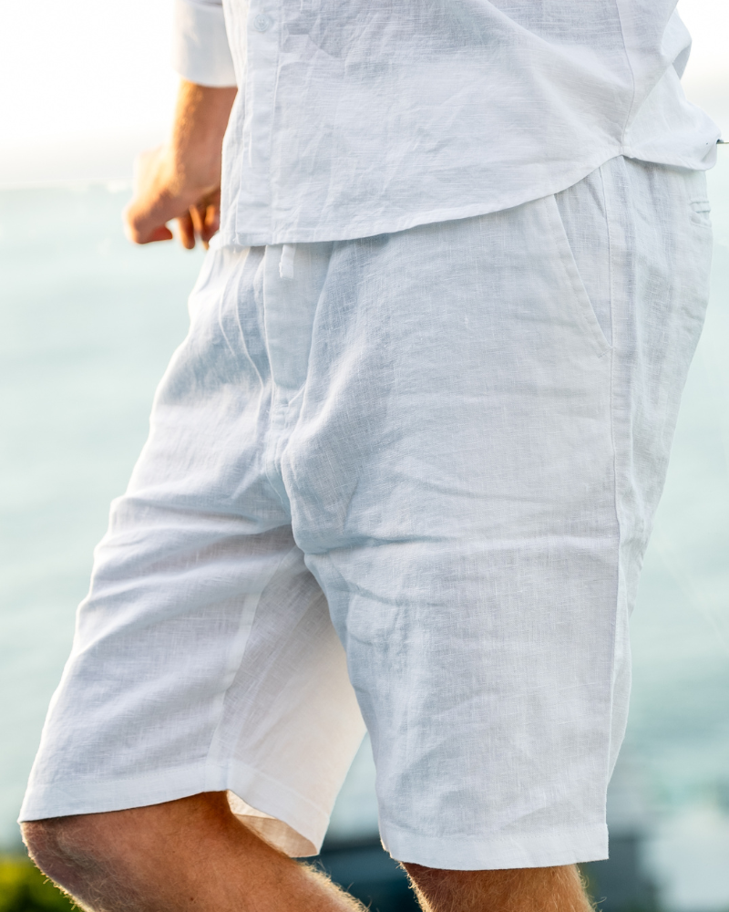 Linen Straight Fit Shorts for Men | Summer Casual