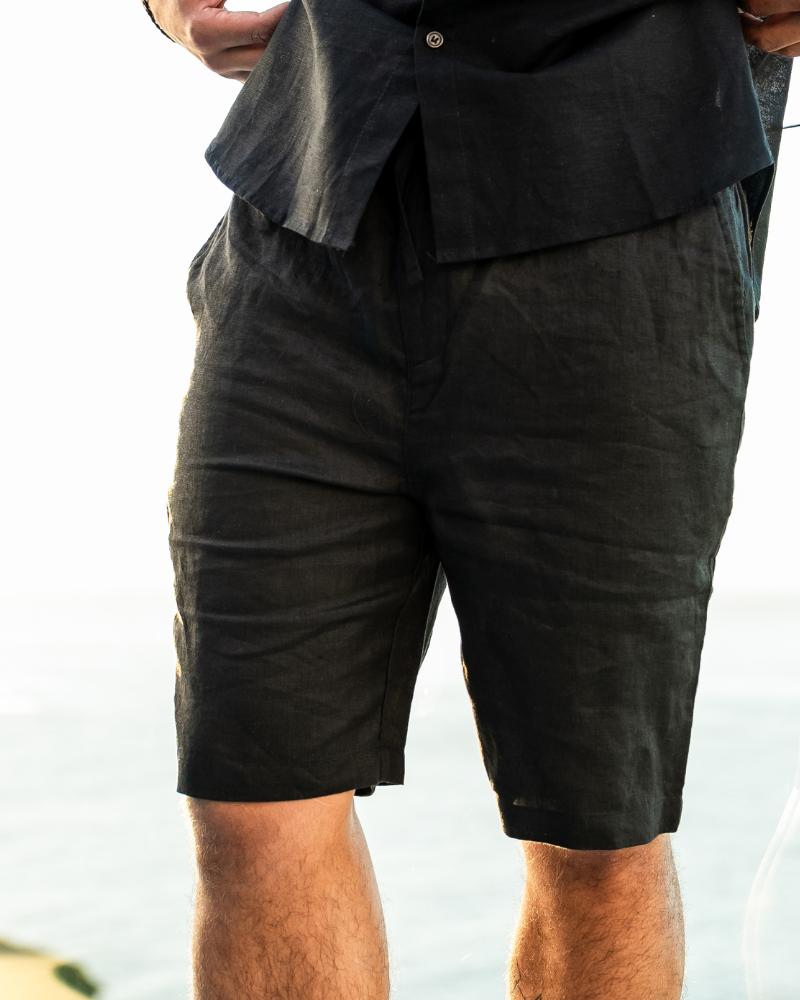 Linen Straight Fit Shorts for Men | Summer Casual