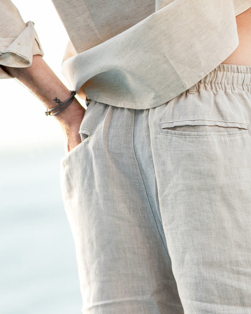 Linen Straight Fit Shorts for Men | Summer Casual