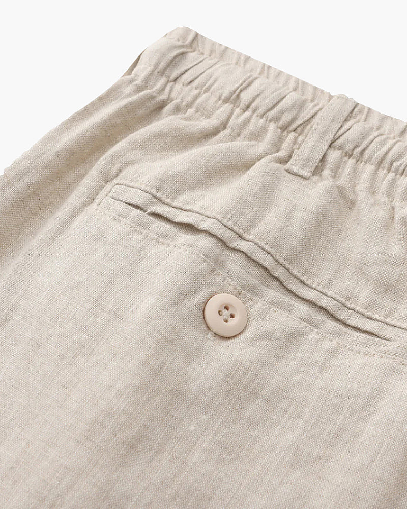 Linen Straight Fit Shorts for Men | Summer Casual