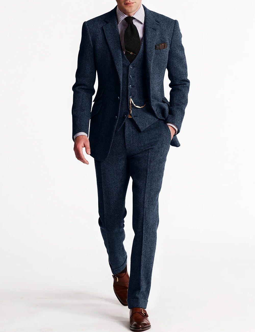 Slim Fit Tailored Blazer and Pants Two Piece Set for Men | Business Wear