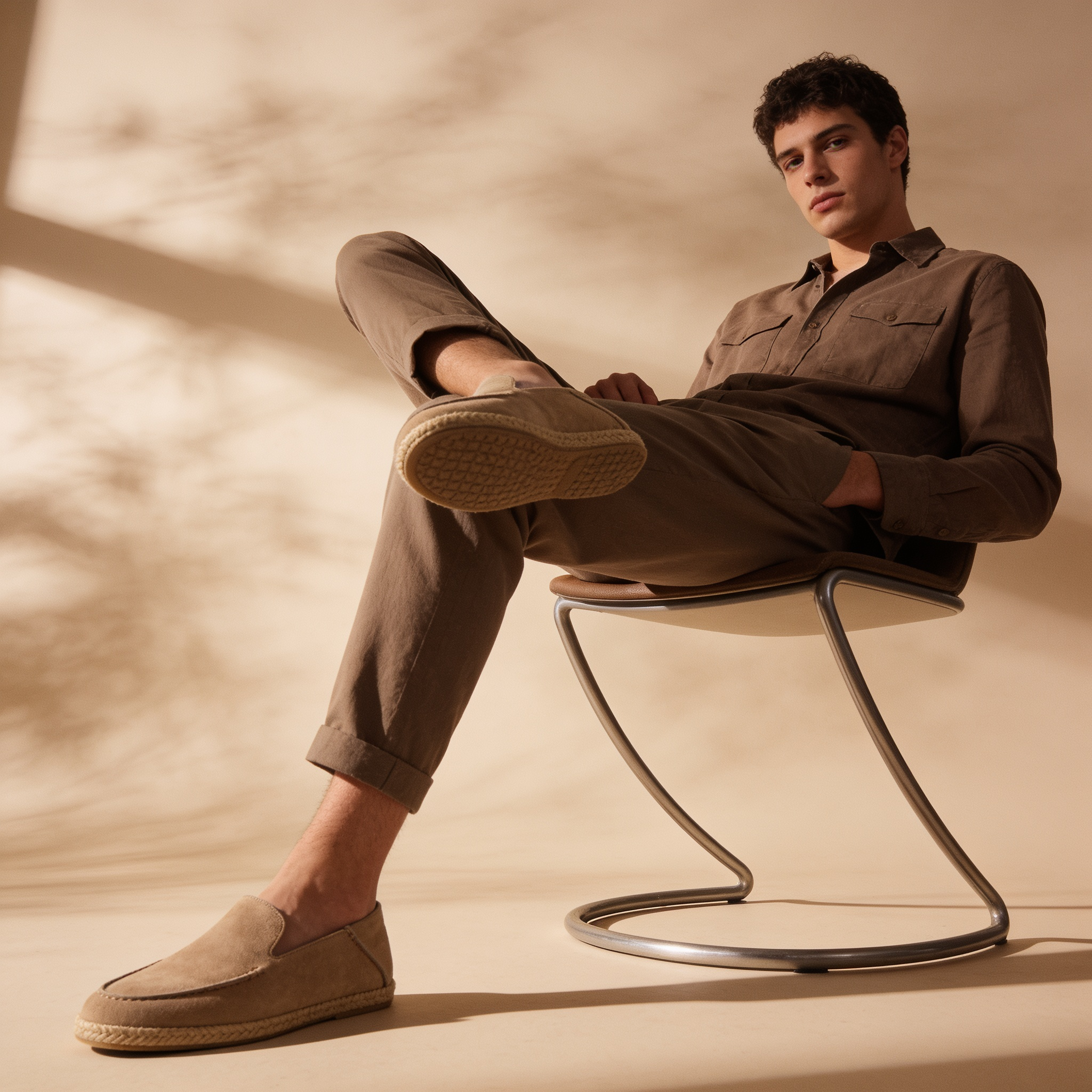 Suede Espadrille Loafers for Men | Summer Casual Slip-On