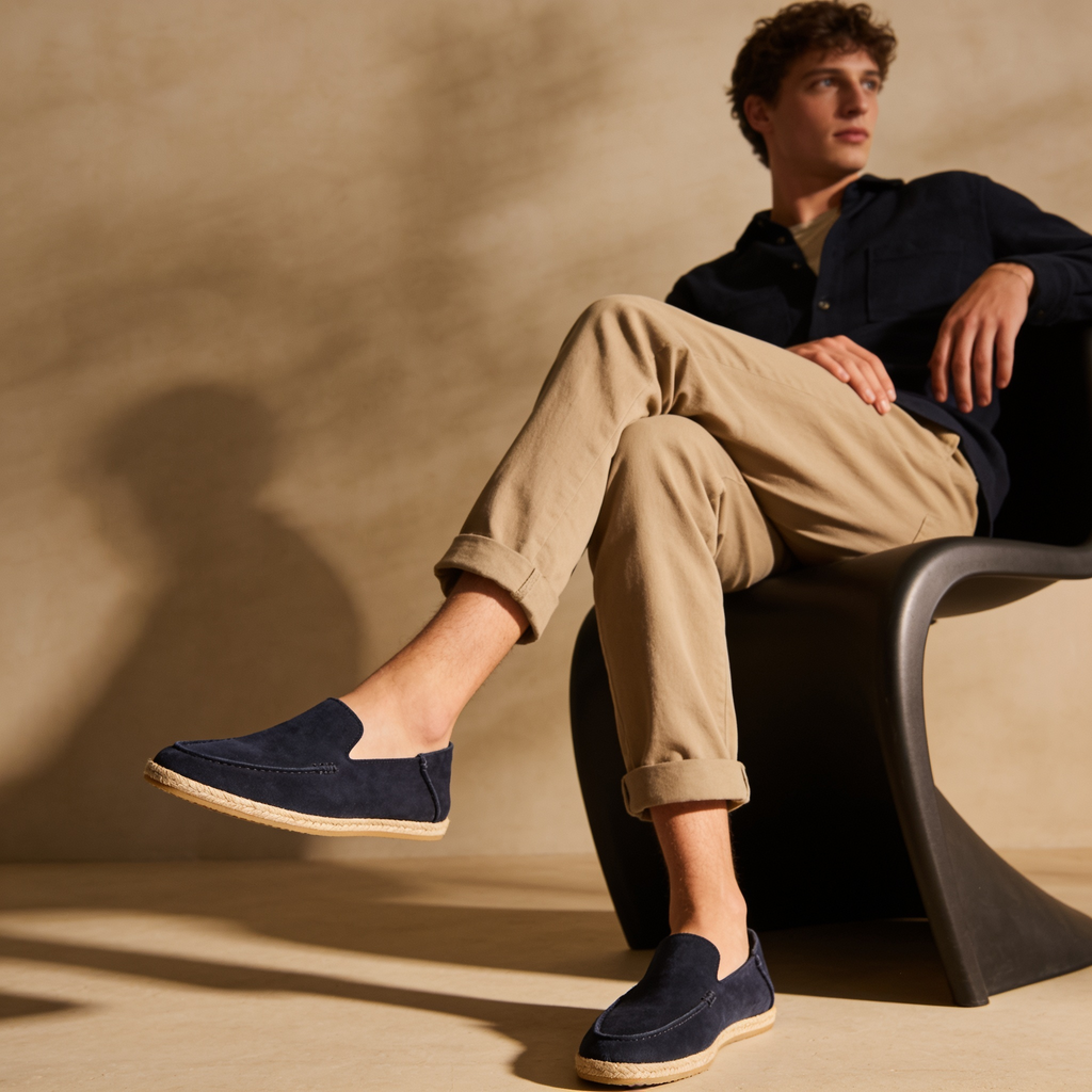 Suede Espadrille Loafers for Men | Summer Casual Slip-On