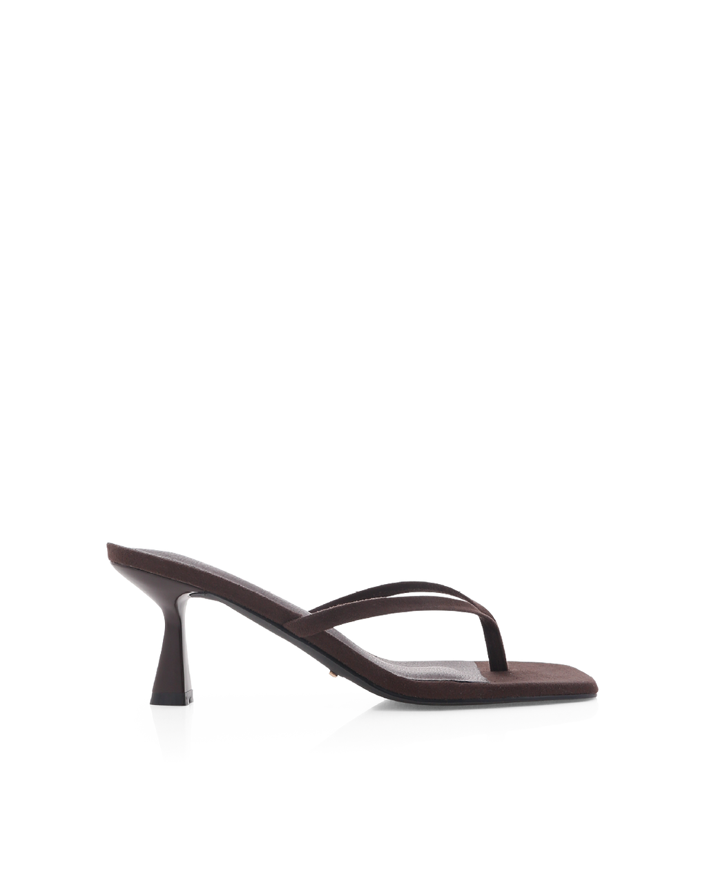 Suede Open Square Toe Thong Heels for Women