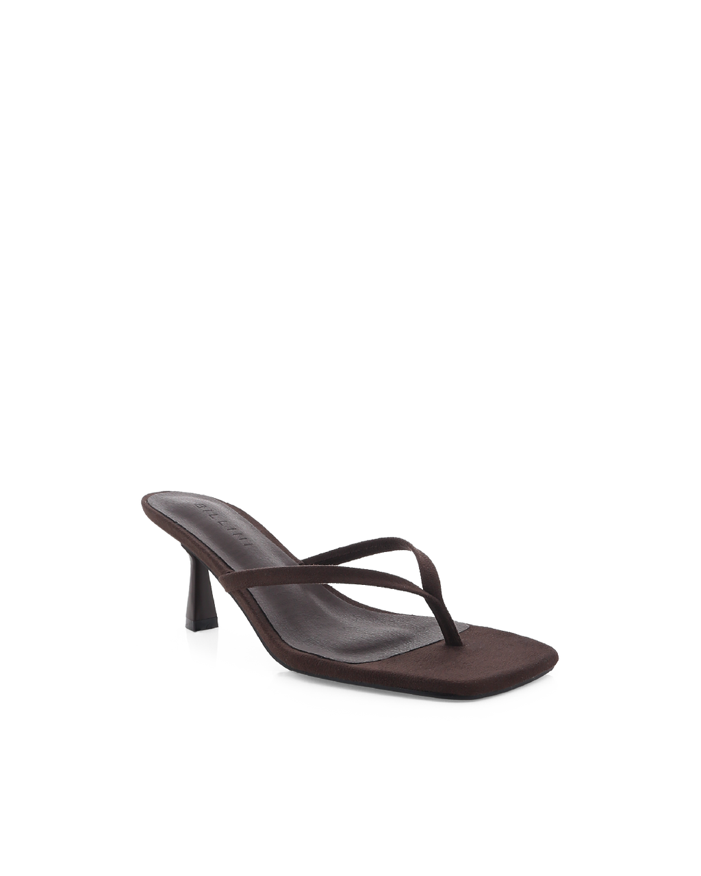 Suede Open Square Toe Thong Heels for Women