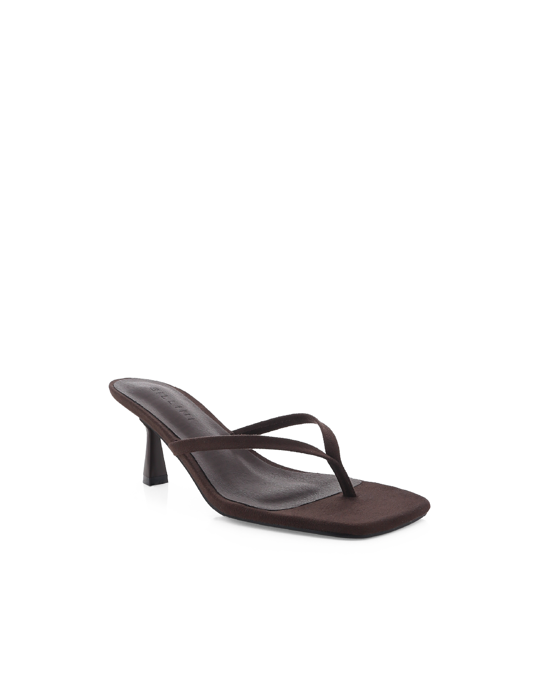Suede Open Square Toe Thong Heels for Women