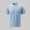 Light Blue Cotton Crew Neck T-Shirt for Men
