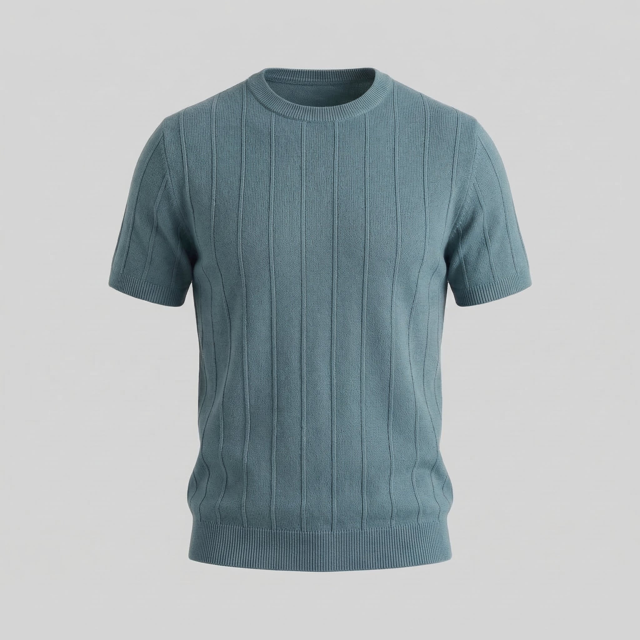 Ribbed Knit Long Sleeve T-Shirt for Men