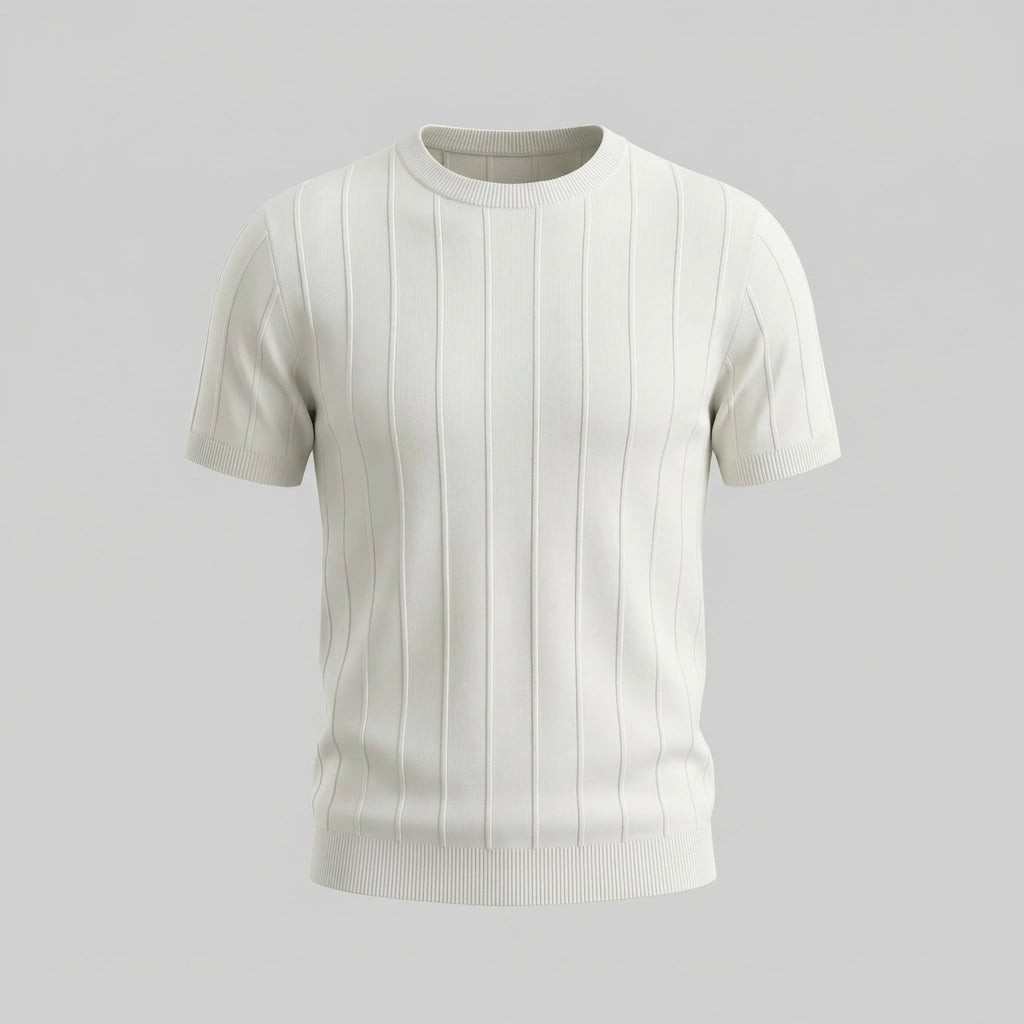 Ribbed Knit Long Sleeve T-Shirt for Men