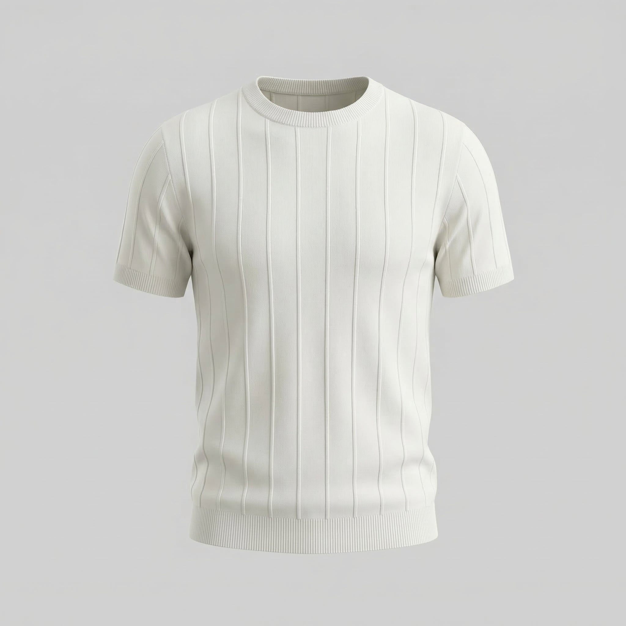 Ribbed Knit Long Sleeve T-Shirt for Men