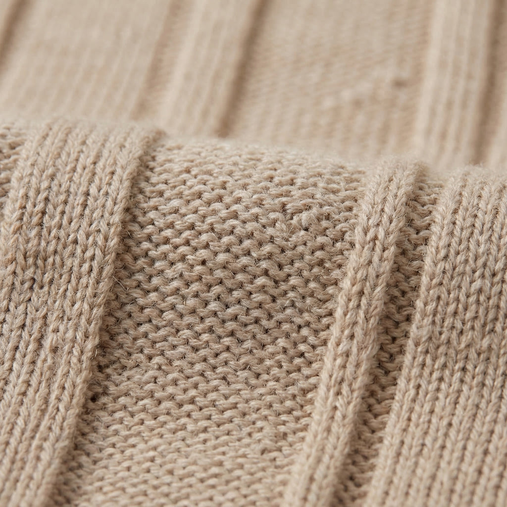 Ribbed Knit Long Sleeve T-Shirt for Men