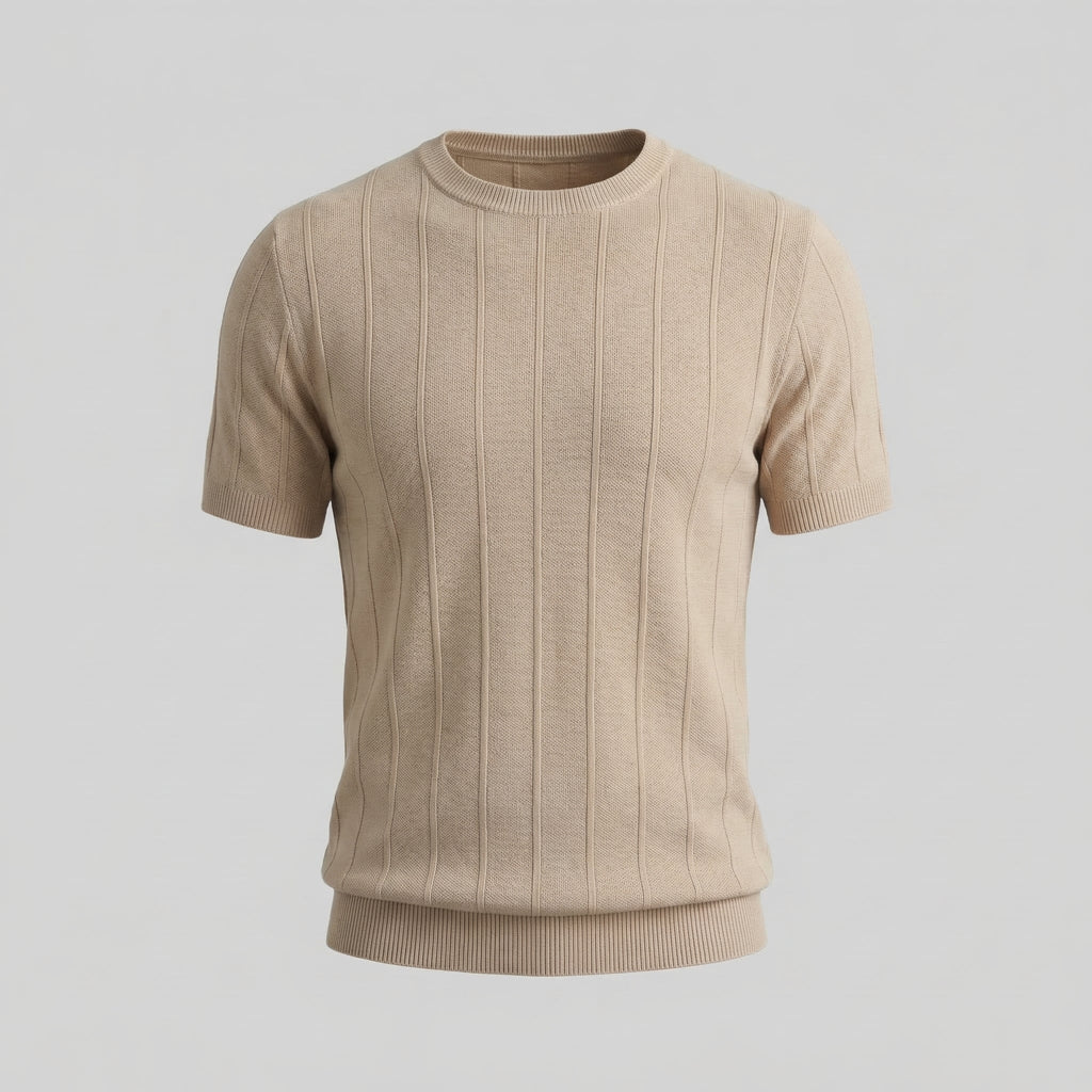 Ribbed Knit Long Sleeve T-Shirt for Men