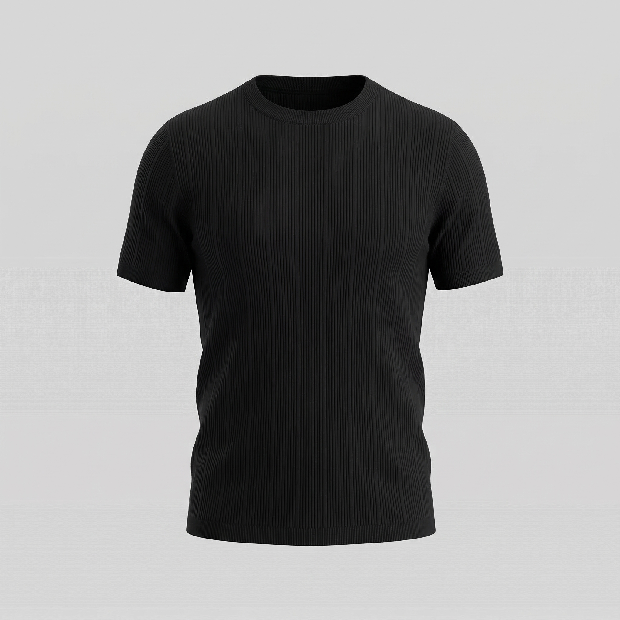 Ribbed Knit Long Sleeve T-Shirt for Men