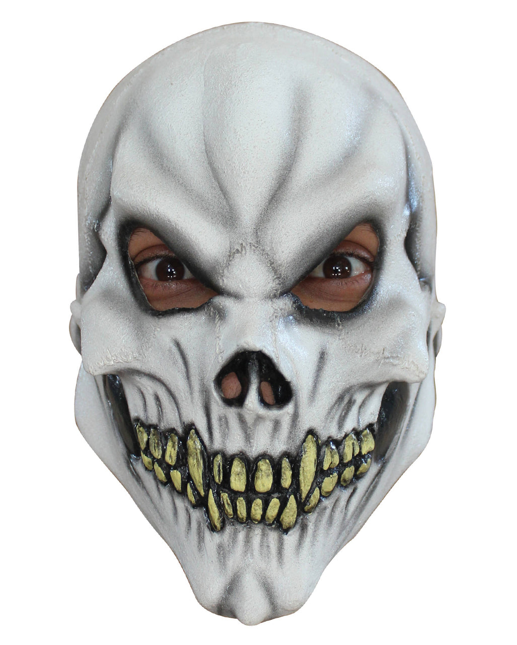 White Gray Yellow Latex Skull Full Head Mask for Kids | Halloween Costume