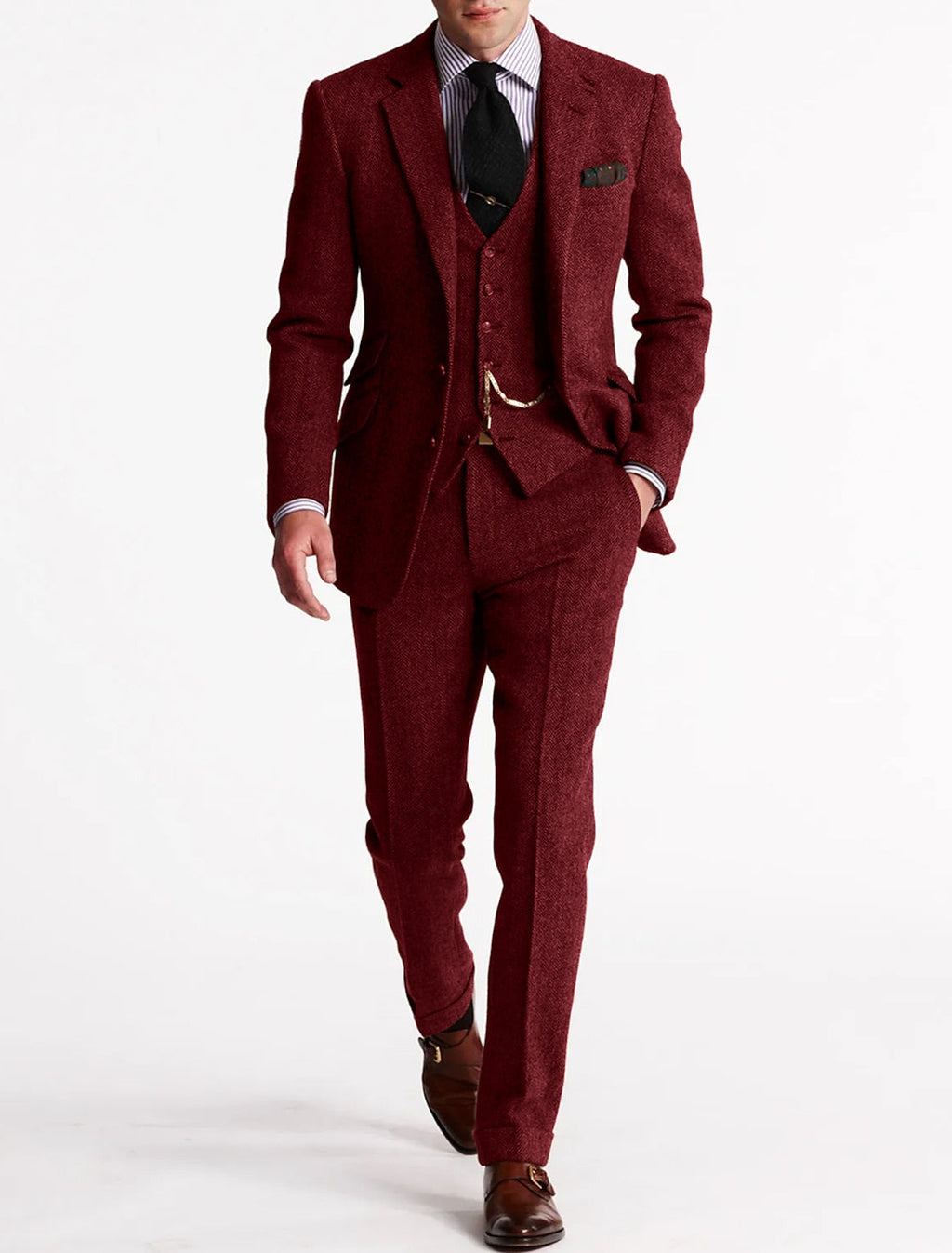 Slim Fit Tailored Blazer and Pants Two Piece Set for Men | Business Wear