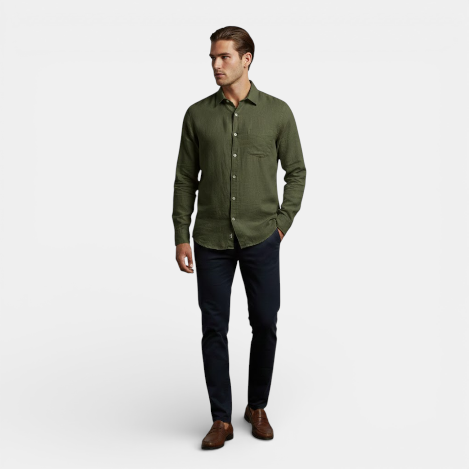Breathable Long Sleeve Linen Shirt for Men | Summer