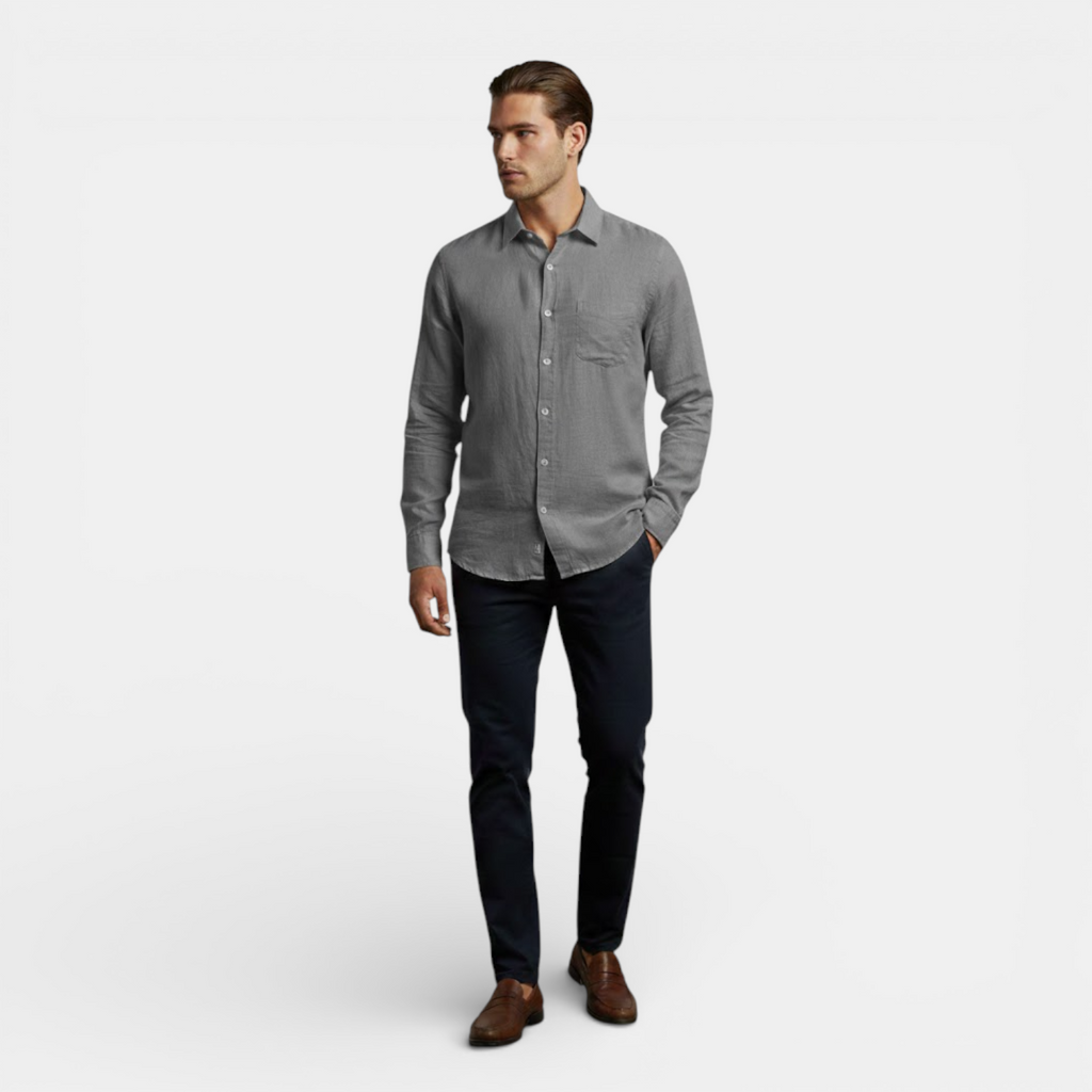 Breathable Long Sleeve Linen Shirt for Men | Summer