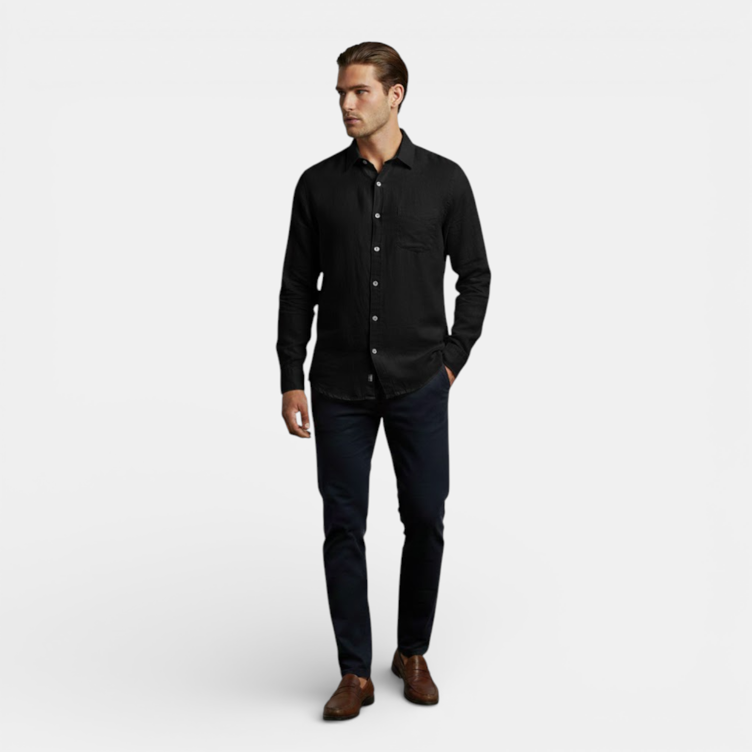 Breathable Long Sleeve Linen Shirt for Men | Summer