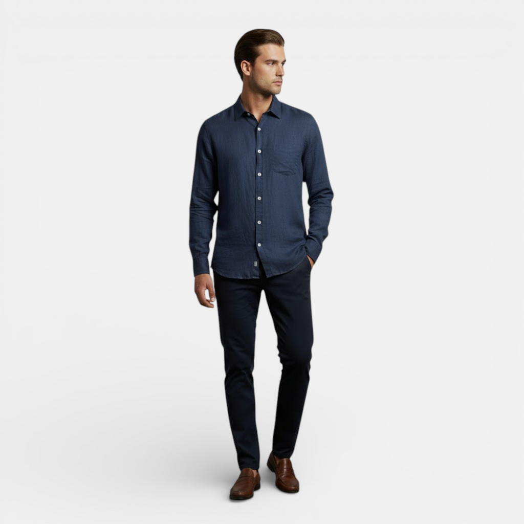 Breathable Long Sleeve Linen Shirt for Men | Summer