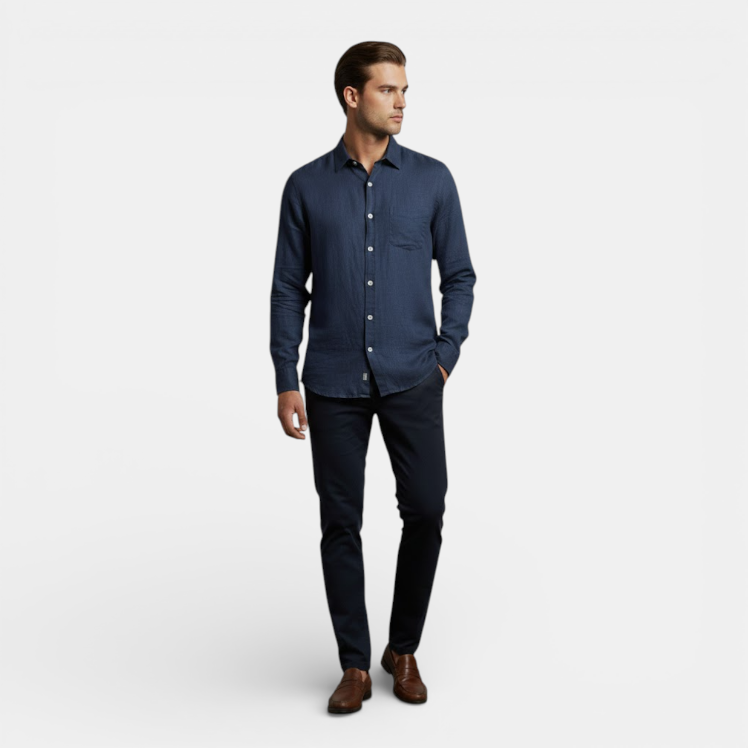 Breathable Long Sleeve Linen Shirt for Men | Summer