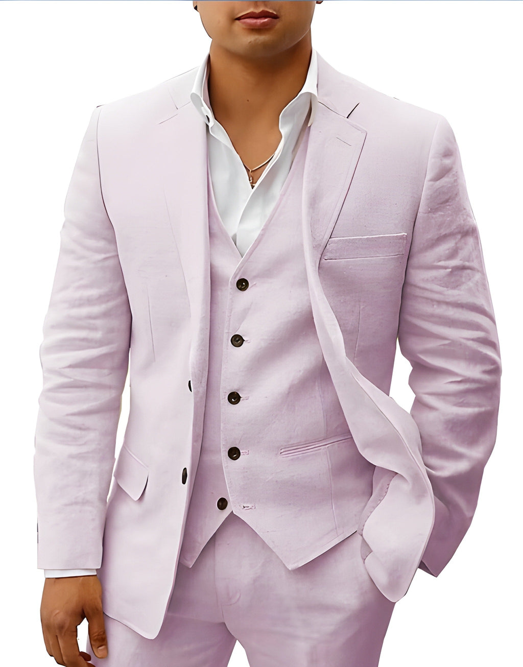 Notch Lapel Single Breasted Three Piece Suit for Men | Wedding Formal Wear