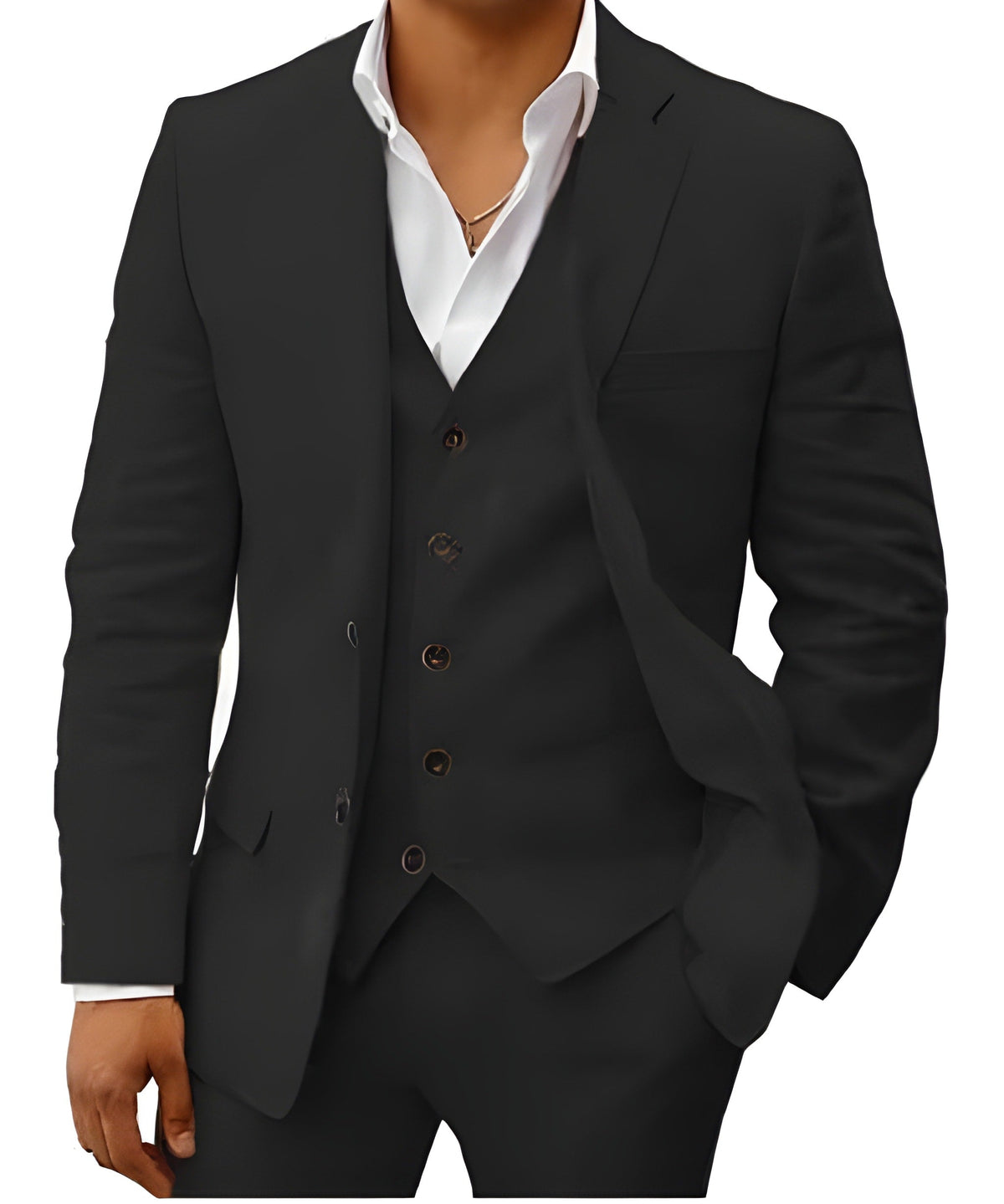 Notch Lapel Single Breasted Three Piece Suit for Men | Wedding Formal Wear