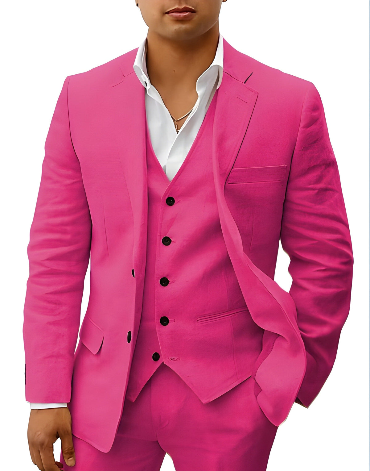Notch Lapel Single Breasted Three Piece Suit for Men | Wedding Formal Wear