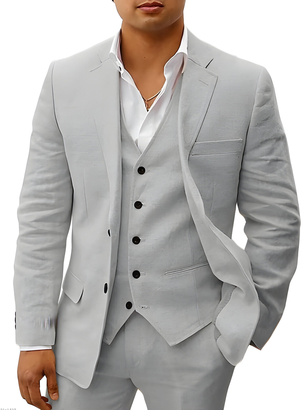 Notch Lapel Single Breasted Three Piece Suit for Men | Wedding Formal Wear