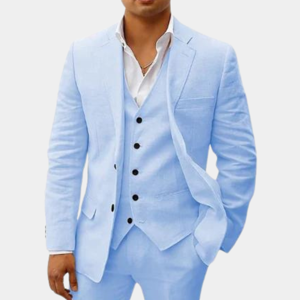 Notch Lapel Single Breasted Three Piece Suit for Men | Wedding Formal Wear