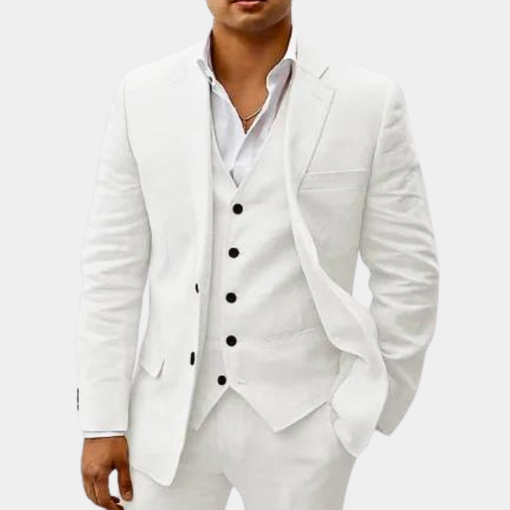 Notch Lapel Single Breasted Three Piece Suit for Men | Wedding Formal Wear
