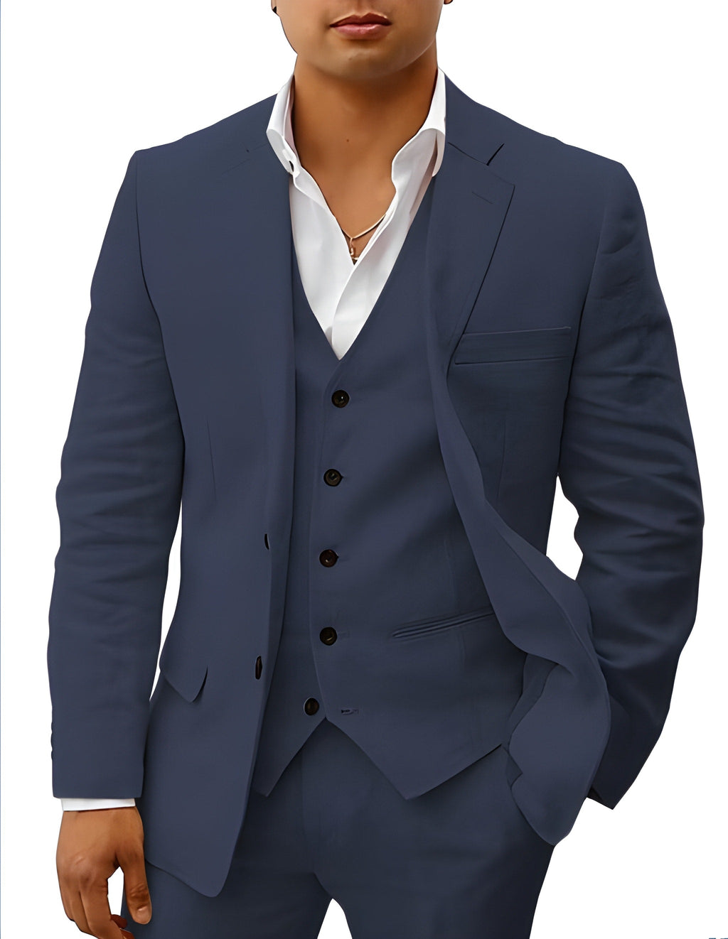 Notch Lapel Single Breasted Three Piece Suit for Men | Wedding Formal Wear
