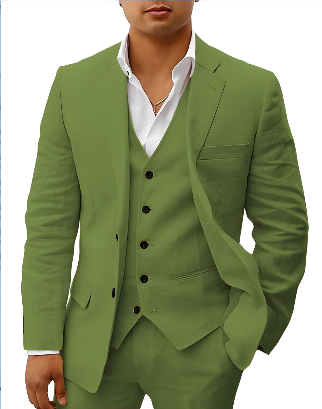 Notch Lapel Single Breasted Three Piece Suit for Men | Wedding Formal Wear