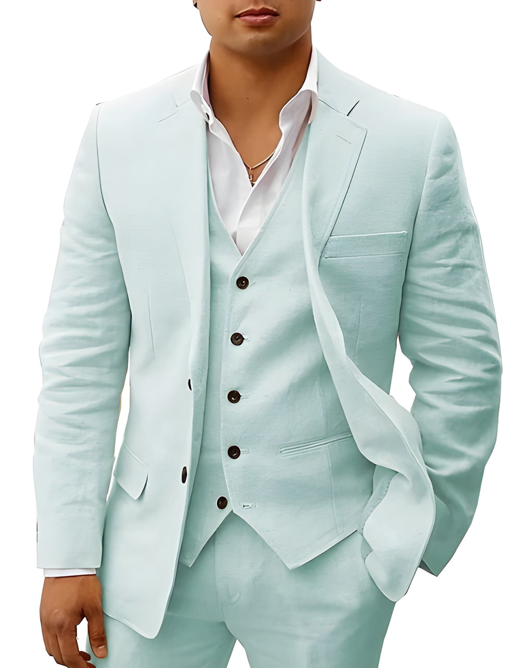Notch Lapel Single Breasted Three Piece Suit for Men | Wedding Formal Wear