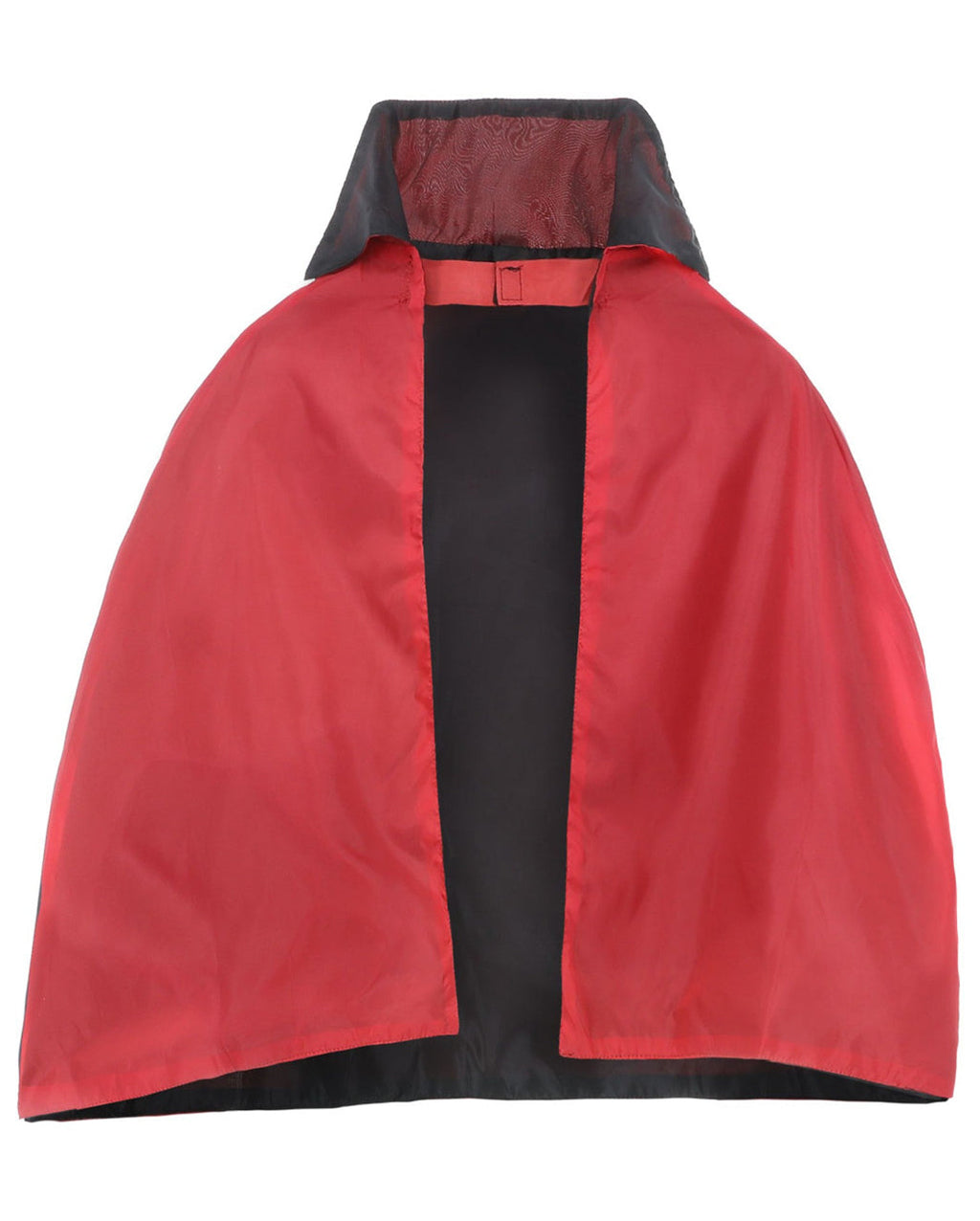 Black and Red Reversible Vampire Halloween Cape with Stand Collar for Kids