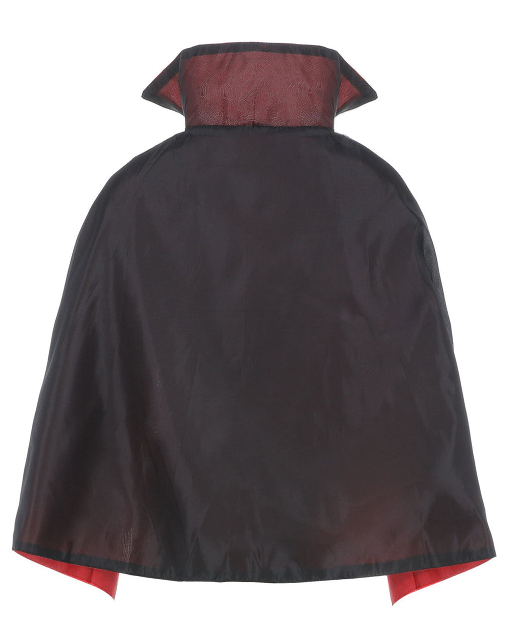 Black and Red Reversible Vampire Halloween Cape with Stand Collar for Kids
