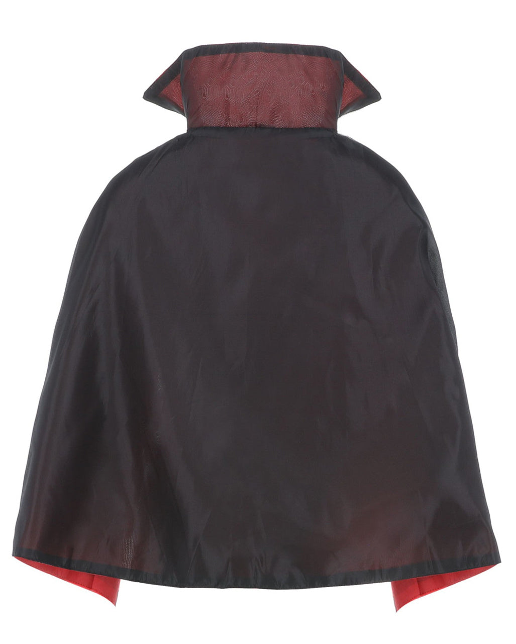 Black and Red Reversible Vampire Halloween Cape with Stand Collar for Kids