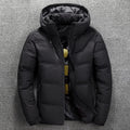 Black Quilted Down Puffer Jacket for Men | Warm Heavy Winter Outerwear Coat