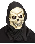 Beige Brown Skull Mask with Black Hood for Men Halloween Costume Accessory