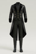 Black and Gold Embossed Victorian Tailored Costume Coat for Men | Halloween